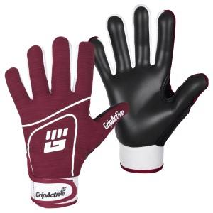 Maroon and White Gaelic Gloves