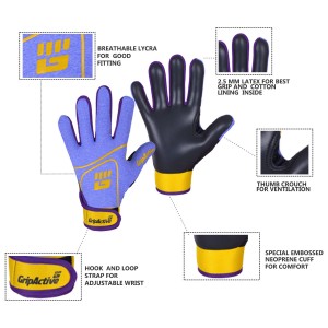 Purple and Gold Gaelic Gloves
