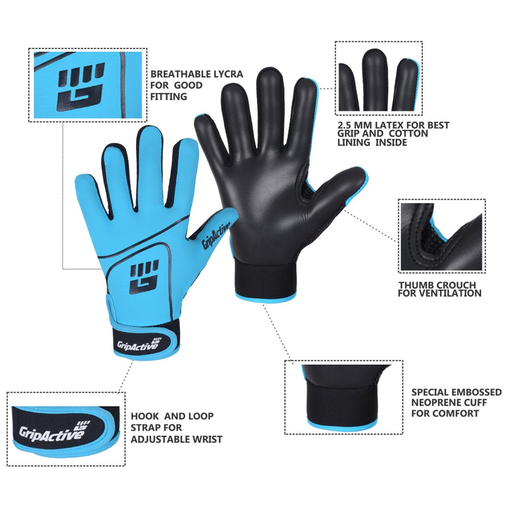 Sky Blue and Black Gaelic Gloves
