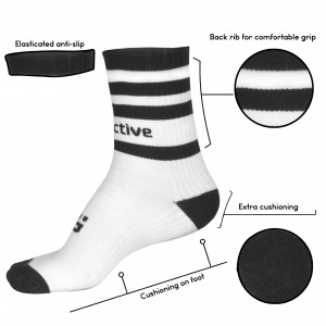 White and Black Football Mid Leg Socks