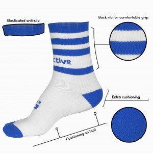 Blue and White Rugby Mid Leg Socks