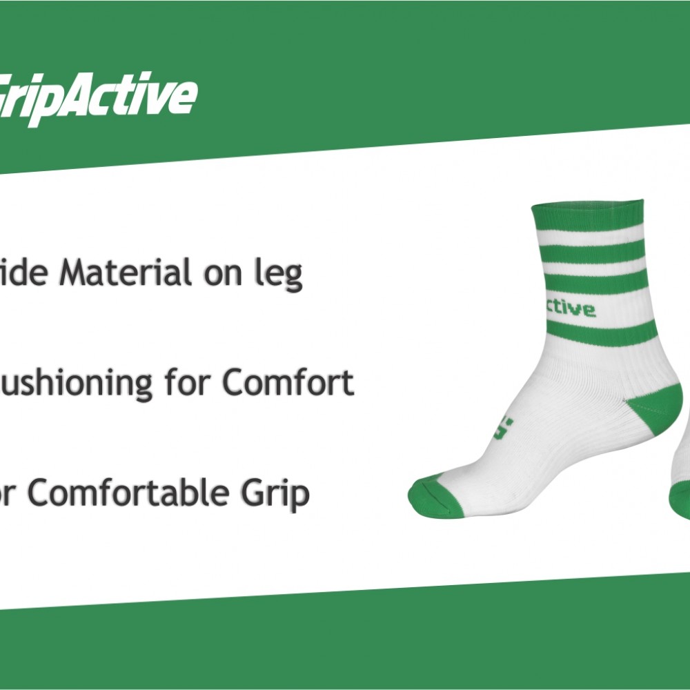 Green and White Rugby Mid Leg Socks