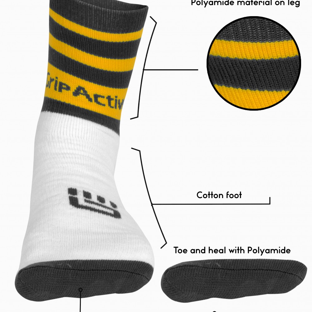 Black and Yellow Rugby Mid Leg Socks