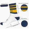 Navy Blue and Yellow Football Mid Leg Socks