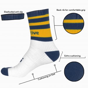 Navy Blue and Yellow Rugby Mid Leg Socks