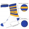 Royal Blue and Yellow Football Mid Leg Socks
