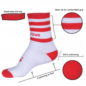 Red and White GAA Mid Leg Socks