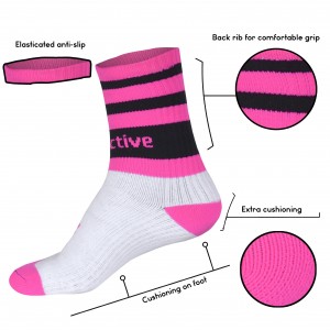 Pink and Black Football Mid Leg Socks