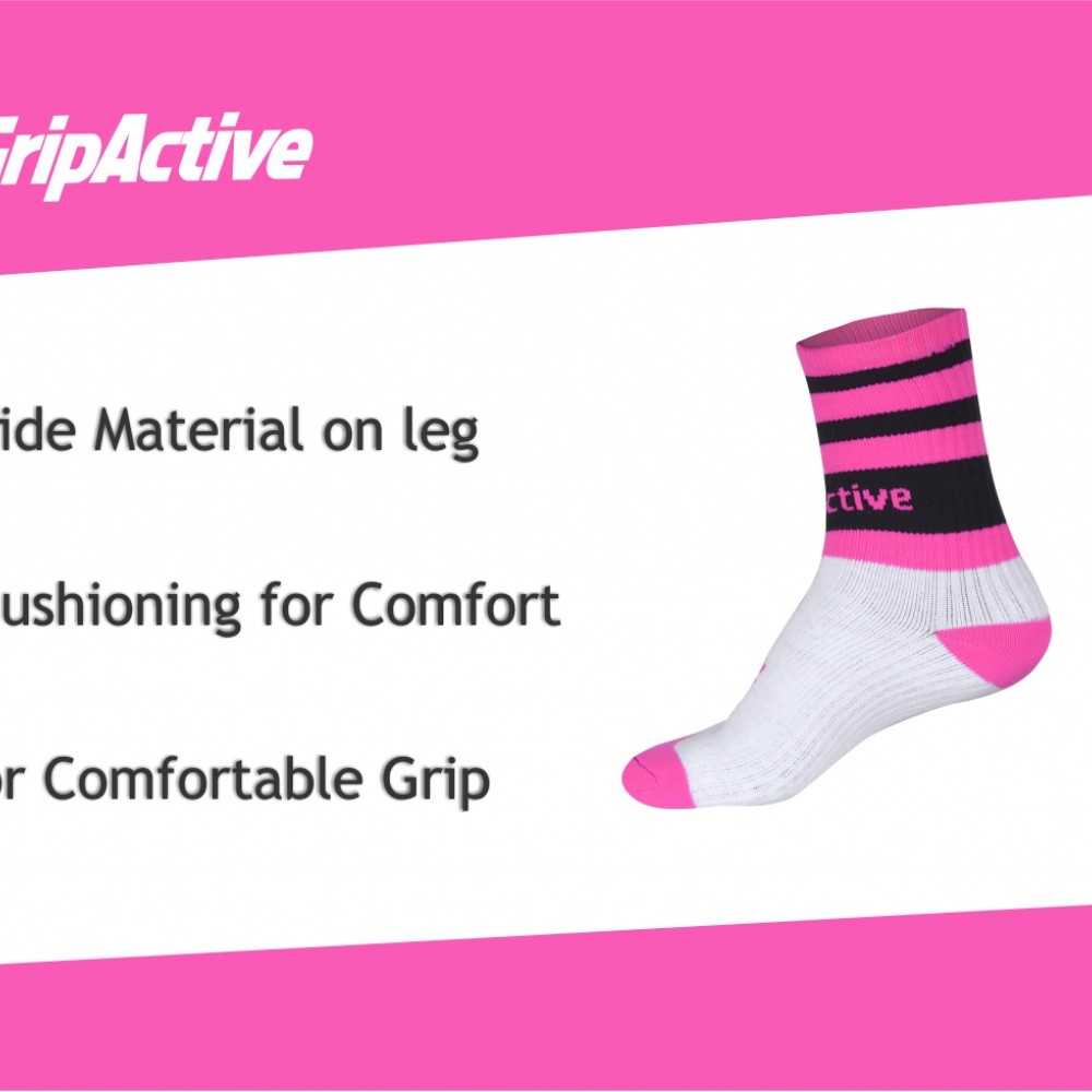 Pink and Black Rugby Mid Leg Socks
