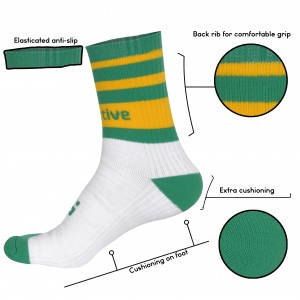 Green And Yellow GAA Mid Leg Socks